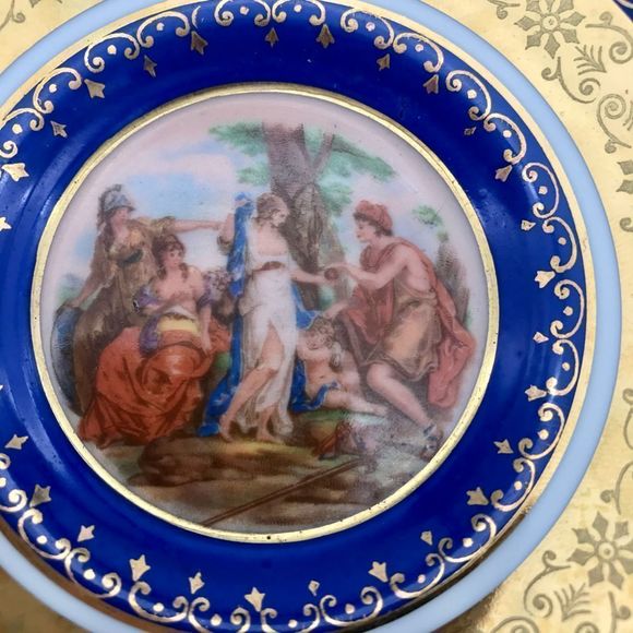 Rosenthal China Portrait Demitasse Tea Cup & Saucer Heavy Gold & Blue - Picture 3 of 12